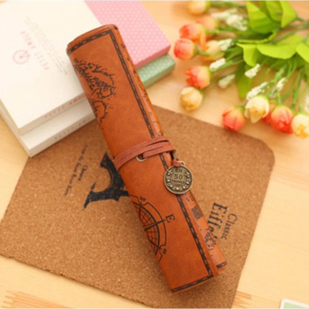 Creative Retro Luxury Treasure Map Pencil Case Roll